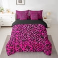 thumbnail image 2 of Manfei Leopard Print 7-Piece Bedding Comforter Set,Black Pink King Bedding Sets,Animal Print Ultra Soft Bed Sheets,Microfiber Abstract Bedroom Decoration,Reversible, 2 of 6