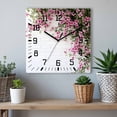 thumbnail image 6 of Pink Spring Floral Wooden Wall Clock Silent Non Ticking, Summer Flowers Farmhouse Square Wall Clocks Battery Operated, Decor Clock for Home Office, Living Room, Kitchen, 10 Inch, 6 of 9