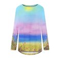 thumbnail image 4 of Qertyioot Hauts de Mode pour Femmes, Blouse Décontractée à Manches Longues Col Rond Imprimé Folk-custom, 4 of 5