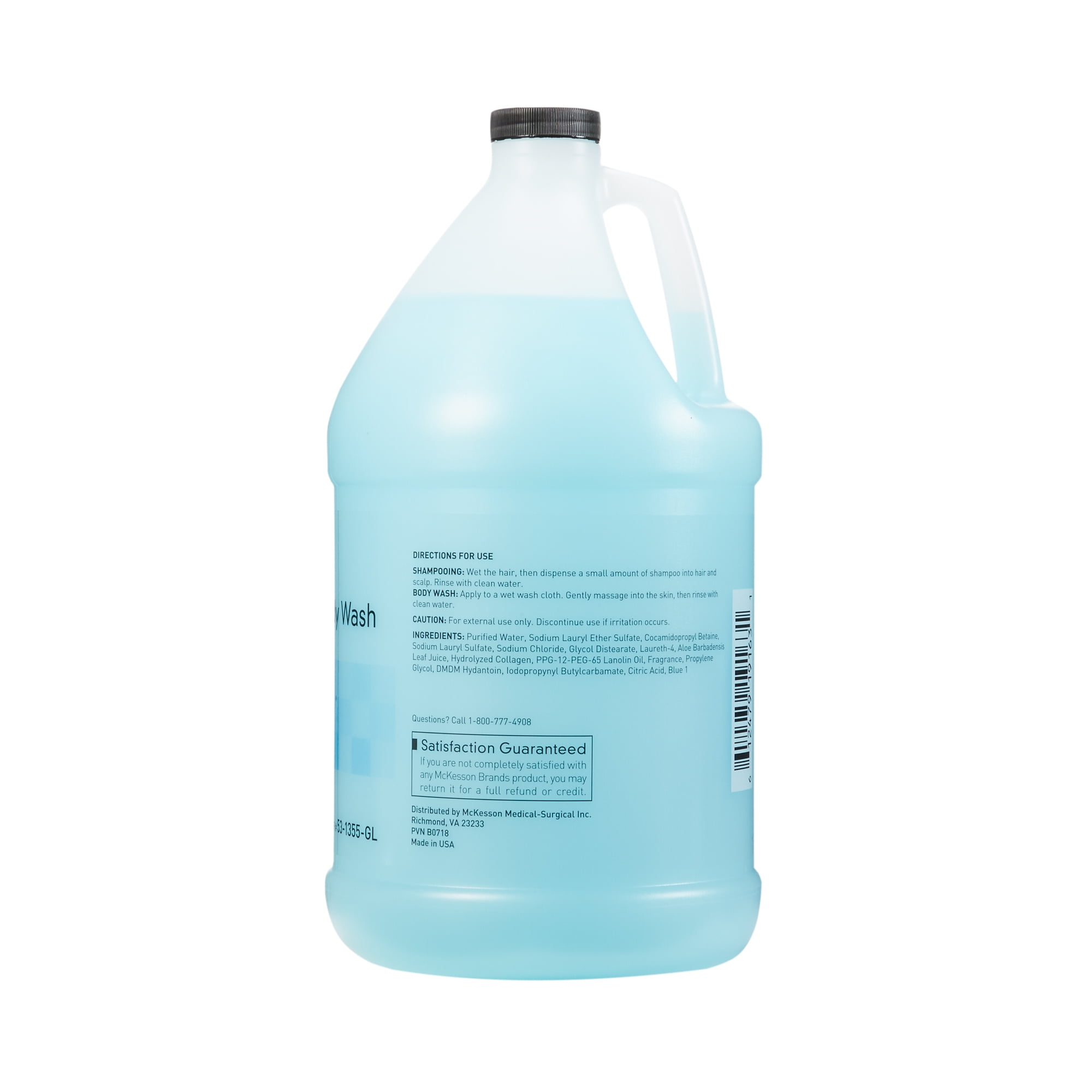 McKesson Shampoo and Body Wash with Collagen for Fragile Hair, Hydrating & Moisturizing - Summer Rain Scent, 1 Gallon Jug, 1 Count