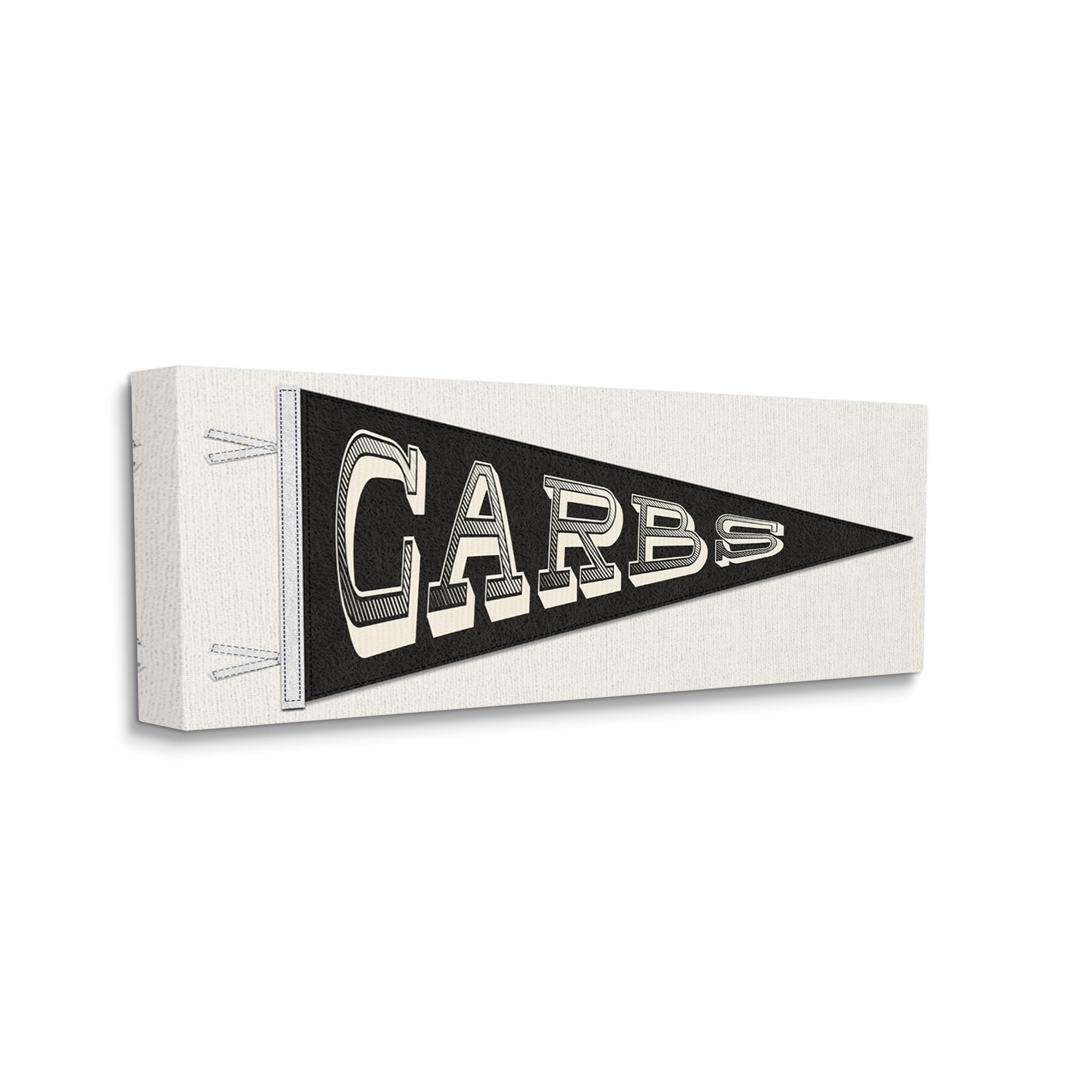 Stupell Carbs Pennant Banner Kitchen Food & Beverage Painting Gallery Wrapped Canvas Print Wall Art