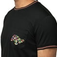 thumbnail image 3 of RAW X Men's Embroidered Pocket Crewneck T-Shirt Turtle, Black/Neon Coral, XL, 3 of 5