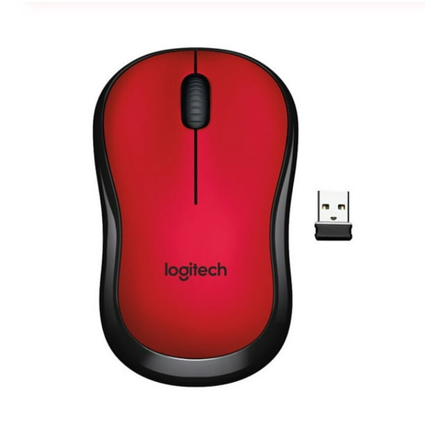 Souris sans fil Logitech M220 Souris silencieuse avec souris de jeu  ergonomique optique de haute qualité 2,4 GHz pour Mac OS/Window 10/8/7  Couleur : rouge muet M220 