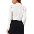 thumbnail image 3 of INSPIRE CHIC Open Front Bolero for Women's Long Sleeve Shrug Crop Cardigan XS White, 3 of 6