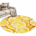 thumbnail image 2 of Area Rug 36in, Yellow Lemon Slice Watercolor Floor Carpet Living Room Rug, Summer Fruit Non-Slip Welcome Mat Indoor Rugs for Bedroom Dining Room, 2 of 9