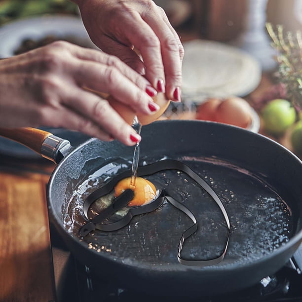Fiudx Freidora de Huevos Divertida, Antiadherente, de Acero Inoxidable de Grado Alimenticio, Multiusos para Panqueques y Hamburguesas, de Cocción Rápida y Sencilla, Ideal para El Desayuno de San Vale