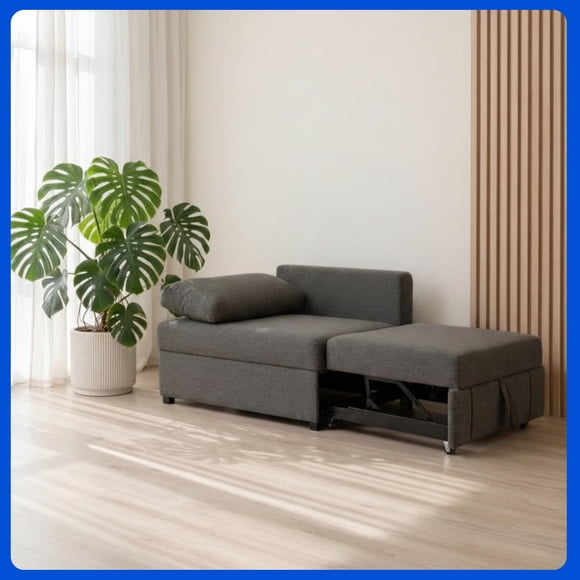 Sofá Cama Individual Easy Living Marlon Gris Oxford Convertible