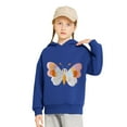 thumbnail image 4 of Toddler Boy Girl Cute Hoodies Solid Color Long Sleeve Hooded Sweatshirt Top Fall Winter Hoodie Clothes Long Sleeve Tunic Tops Blue 5Y, 4 of 5