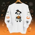 thumbnail image 2 of Women's Halloween Ghost Pumpkin Sweatshirts Long Sleeve Graphic Pullover Sweaters Crewneck Casual Fall Shirts Holiday Tops, 2 of 8