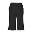thumbnail image 6 of Miluxas Capris Pants for Women Summer Casual Loose Drawstring Elastic High Waist Straight Lounge Beach Cropped Trousers Black S(S), 6 of 8