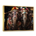 thumbnail image 2 of Designart "Thai Elephants Asian Painting I" Asian Floater Framed Wall Art Living Room, 2 of 7