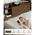 thumbnail image 2 of Farmhouse King Size Bed Frame with Move Storage Headboard & 2 Drawers, Platform Bed Frame with 3-in-1 Charging Station, Upholstered Bed Frames with Metal Slats Support, 2 of 9