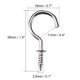 thumbnail image 4 of Ganchos de ojo de tornillo pequeños Uxcell de 1.5" con tornillos autorroscantes de acero al carbono plateado 20 piezas, 4 of 4
