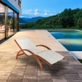 thumbnail image 2 of Island Retreat Bentwood Breeze Luxury Lounger With Wood Frame - Champagne, 2 of 6