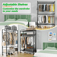 thumbnail image 5 of Legooin 450lbs Heavy-Duty Garment Rack, Adjustable Clothes Rack for Cloakroom Laundry Room, Black, 5 of 11