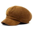 thumbnail image 1 of LinYooLi New Light Core Velvet Striped Ladies Hats Retro Curved Cornary Peaked Hat Warm Octopus Hat Cross -Border Hat, 1 of 7