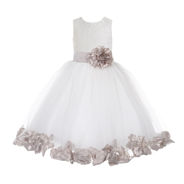 Ekidsbridal Ivory Floral Lace Heart Cutout Flower Girl Dress with Petals Wedding Pageant Christening Gown for Toddlers 185T 12 - Walmart.com Ekidsbridal Ivory Floral Lace Heart Cutout Flower Girl Dress with Petals Wedding Pageant Christening Gown for Toddlers 185T 12 - Walmart.com