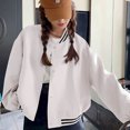 thumbnail image 2 of Chaquetas para mujer, estilo coreano, chaquetas de béisbol holgadas, cárdigans de manga larga, abrigos cortos de gran tamaño, blusas casuales vintage para mujer, 2 of 4