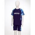 thumbnail image 5 of TTAO Kids Boys Rash Guard Swimsuit Swim Trunks with Tops Set Beach Sports Swimwear Bathing Suit Blue Camouflage 9-10, 5 of 7