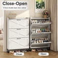 thumbnail image 5 of VEANERWOOD Shoe Storage Cabinet with 3 Flip Drawers & Metal Legs for Entryway, Narrow Shoe Rack Cabinet, White, 5 of 8