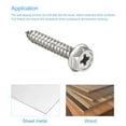 thumbnail image 3 of Phillips Hex Washer Self Tapping Screws, M4 x 25mm 304 Stainless Steel Hex Flange Sheet Metal Screw 25pack, 3 of 4