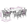 thumbnail image 2 of vidaXL 7 Piece Garden Dining Set with Cushions Grey Poly Rattan, 2 of 6