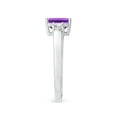 thumbnail image 3 of ANGARA Natural 1.3 Ct. Amethyst with Diamond Classic Ring in 14K White Gold for Women (Ring Size: 8.5), 3 of 9