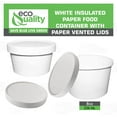 thumbnail image 3 of EcoQuality Disposable White Paper Soup Containers with Lids - Paper Ice Cream Cups - Disposable Dessert Bowls Cold, Frozen Yogurt Cups - Food Storage, Microwavable, Freezer Safe, Take Out (500, 8oz), 3 of 3