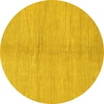 thumbnail image 1 of Ahgly Company Indoor Round Abstract Yellow Modern Area Rugs, 5' Round, 1 of 4