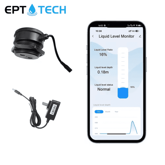 EPTTECH TLC2206 Tuya Smart WIFI Remote Ultrasonic IP67 Liquid Level Water Tank Monitor Sensor