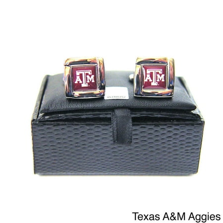 NCAA Square Cufflinks with Engraved Logo Design Gift Box Set