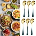 thumbnail image 1 of CRCMUHE Tableware Round Spoon 304 Stainless Spoon Fork Household Cute Small Soup Spoon Thick Round Bottom Eating Spoon, 1 of 9