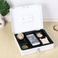 thumbnail image 3 of HLONK Metal Money Box – Lock & 2 Keys  Fireproof  Cash Safe Box  Shockproof  Anti-Theft  Multi-Compartment  Secure Storage for Valuables, 3 of 7