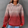 thumbnail image 2 of LYXSSBYX Hoodies for Women Pullover Women'S 2024 Winter Hooded Sweatshirt Loose Casual Striped Print Round Neck Hooded Long Sleeve Sweatshirt, 2 of 5