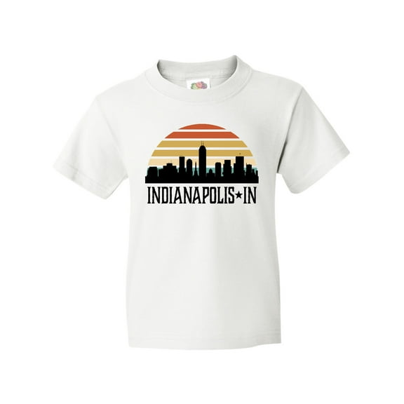 Inktastic Indianapolis Indiana Skyline Retro Youth T-Shirt