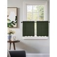 thumbnail image 3 of Green Black Buffalo Plaid Tier Curtains 24 Inch Length,Sheer Curtains for Bedroom Living Room Window Geometric Classic Checkered Short Kitchen Curtains Drapes for Small Half Window 27.5"x24" 2 Panels, 3 of 7