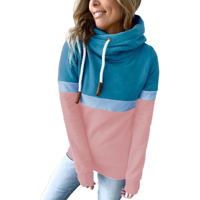 Sudadera Con Capucha Informal Para Mujer, Sudadera Con Capucha Para Mujer Con Bloqueo De Color, Informal De Moda Para La Vida Diaria