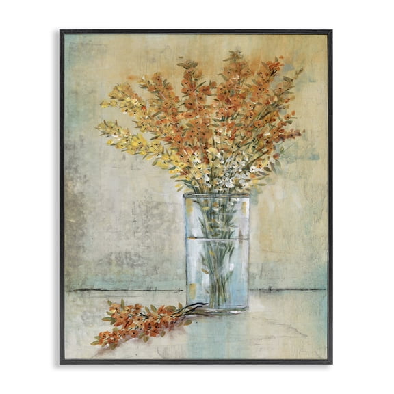 Stupell Industries Traditional Orange Sprigs in Vase Black Framed Giclee Art, 11 x 14, by Tim O'Toole