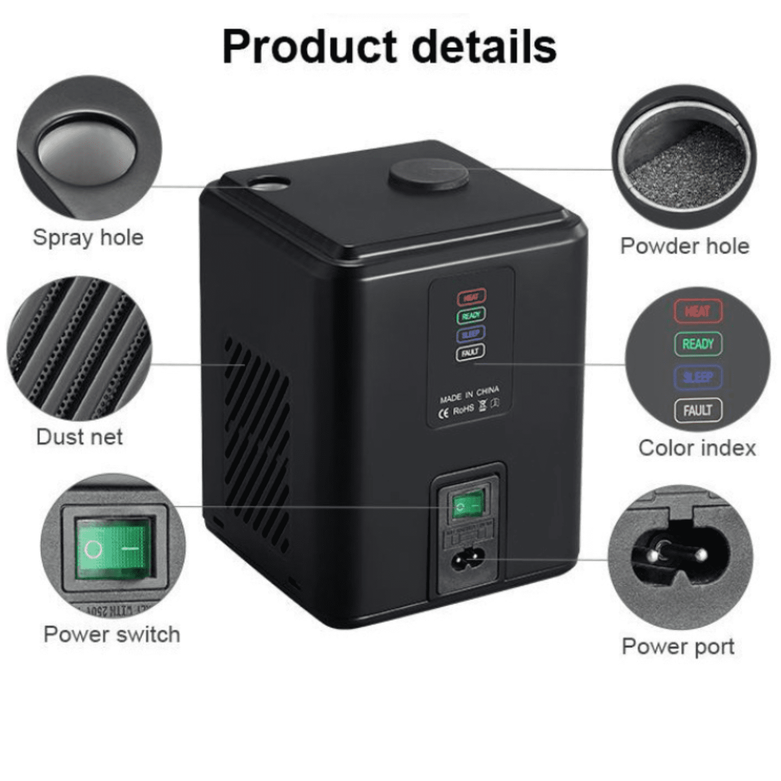 2 PCS Mini Cold Sparrrk Machine, Portable Effects Device w/Auto Safety Cutoff - for Stage Wedding Party Events (Black, Only Machine, Consumables Excluded)