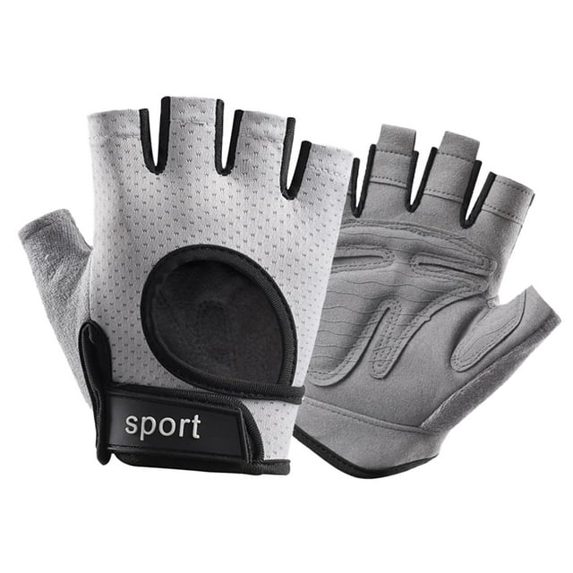 Guantes de medio dedo jinwen deportivos para entrenamiento de fuerza XL Gris Claro