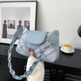thumbnail image 4 of Minnieouse Bolso cuadrado pequeño, elegante e informal, con cómodas correas para los hombros, bolso de estilo occidental para mujer Envolturas para manijas de equipaje azul, 4 of 6