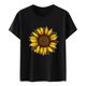 thumbnail image 3 of Gibobby Playera de Manga Corta con Cuello Redondo Camiseta con estampado de girasol para mujer, camiseta informal de manga corta con gráfico, camisetas ajustadas inf(Negro,XL), 3 of 5