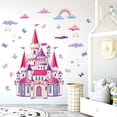 thumbnail image 5 of Calcomanía de pared de castillo colorido, calcomanías de pared de mariposa arcoíris, nubes, lluvia, pelar y pegar, decoraciones extraíbles, decoración para niñas, niñas, dormitorio, niños, guardería, JAMW Sencillez, 5 of 5