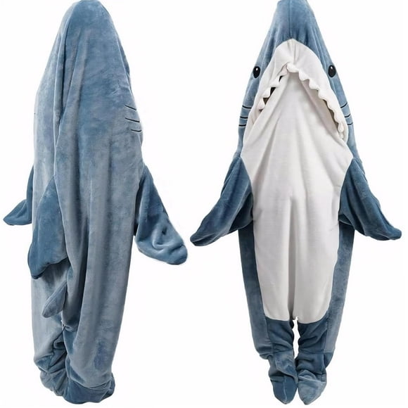 Manta portátil DDMY Shark Cozy con capucha y franela para adultos XL