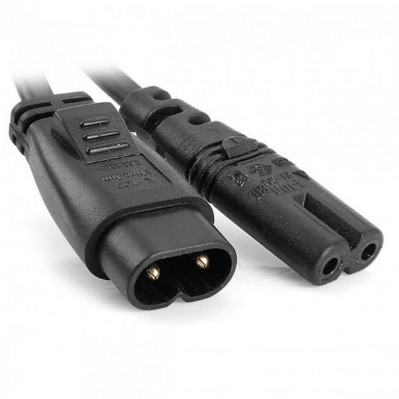 JSER IEC 60320 C8 Plug to C7 Receptacle Male to Female Extension Power Supply Main Adapter Cable 30cm
