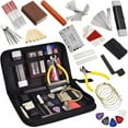 thumbnail image 1 of Kit de herramientas para guitarra, herramientas de mantenimiento con bolsa de transporte, organizador de cuerdas, regla de acción, herramienta de medición, 72 Uds., 1 of 5