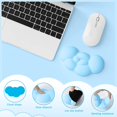 thumbnail image 2 of Attack Shark Cloud Mouse Wrist Rest with Coaster,Ergonomic Memory Foam Mouse Wrist Pad with Massage Holes for Relieve Pain,Wrist Support ,Desk Accessory for Mouse, Office, Gaming-Blue White, 2 of 5