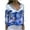 Blue, variant on IROINNID Womens Long Sleeve V-Neck Shirts Button Home Turn-Down Printed Tops Shirt,Blue