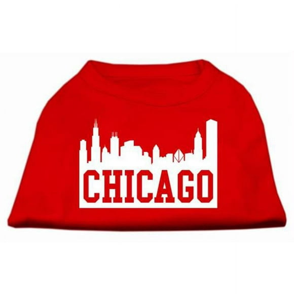 Chicago Skyline Chemise à Imprimé Sérigraphie Rouge XL (16)