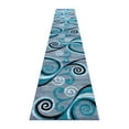 thumbnail image 2 of Emma + Oliver 3x16 Scraped Look Ultra Soft Plush Pile Olefin Accent Rug in Turquoise, Gray, Black and White Swirl Pattern, Jute Backing, 2 of 6